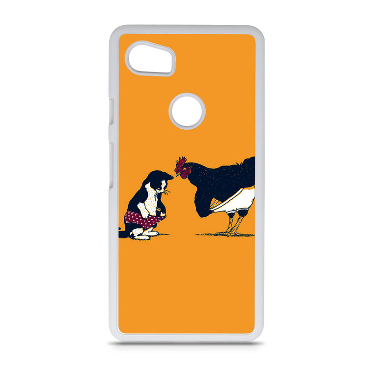 Cat Chicken Yellow Underwear Cute Google Pixel 2 XL Case