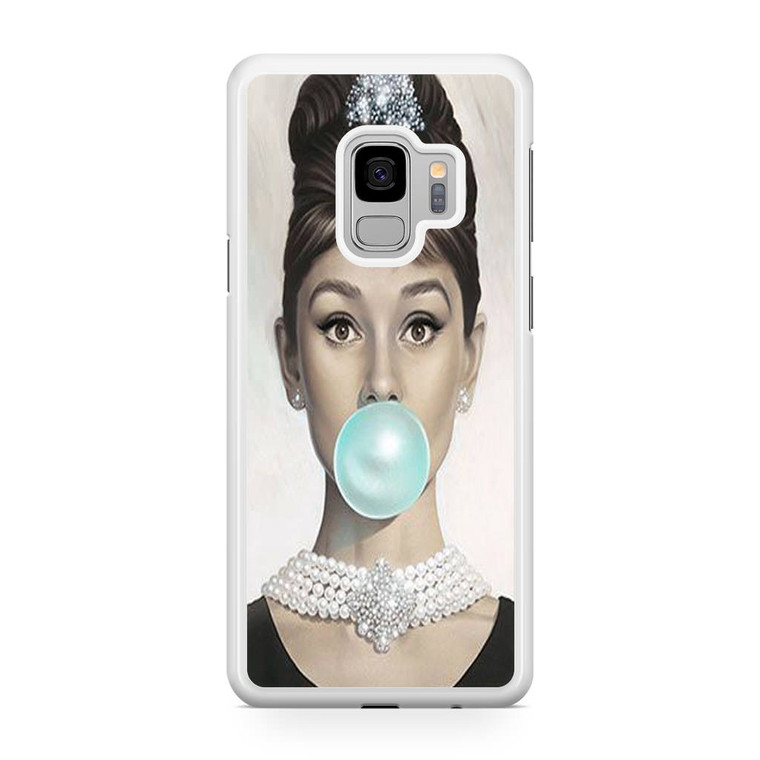 Audrey Hepburn Bubble Blue Samsung Galaxy S9 Case