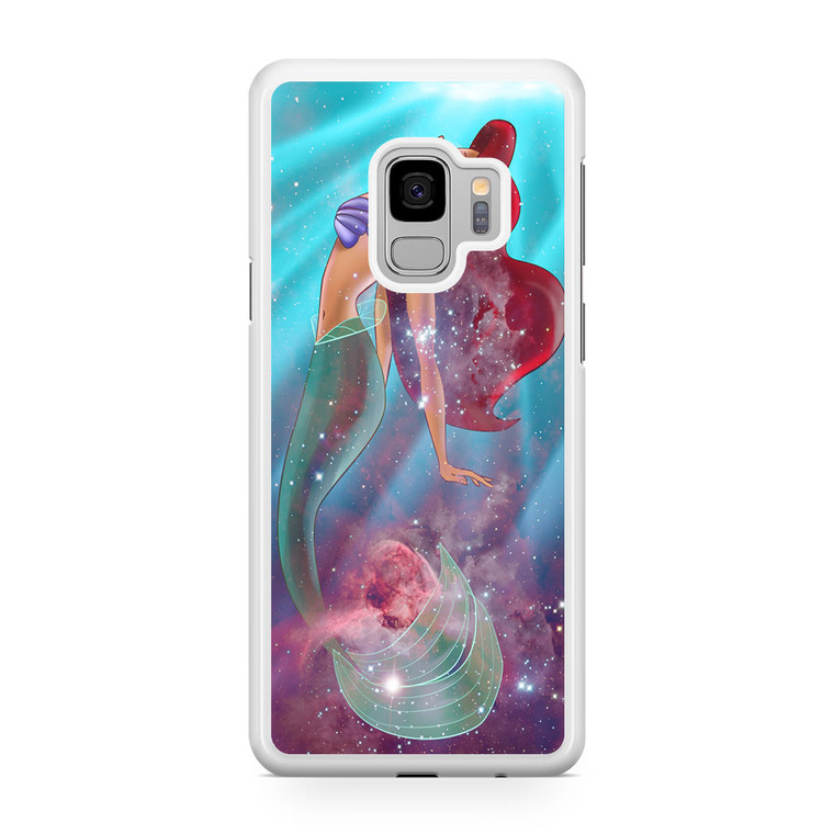 Ariel the Little Mermaid on Galaxy Nebula Samsung Galaxy S9 Case