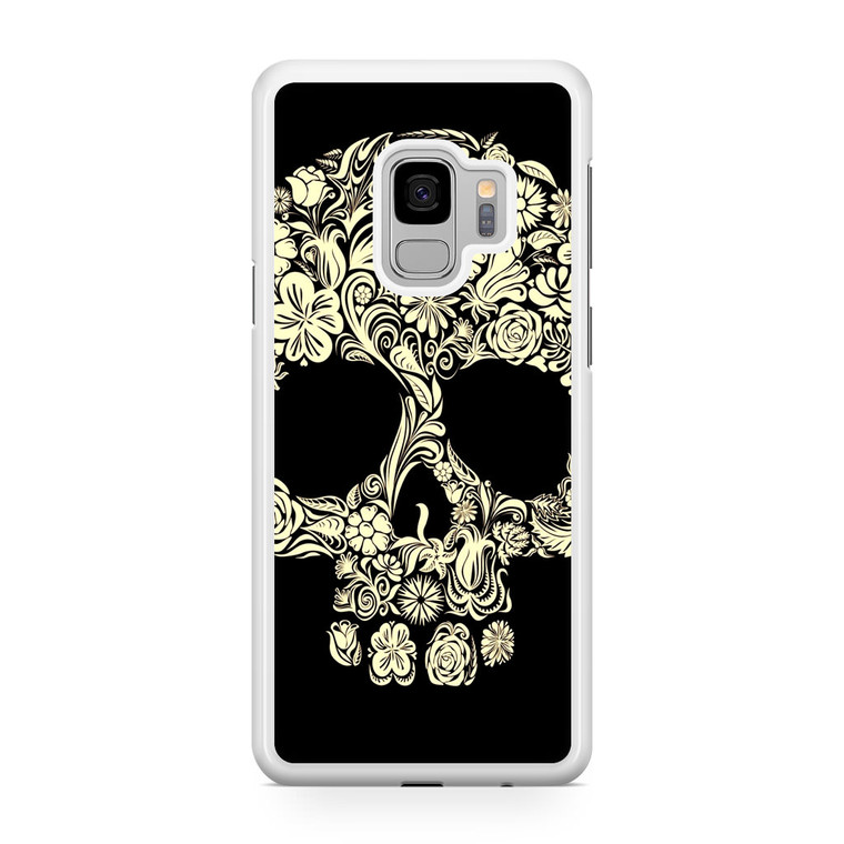 Dark Skull Flowers Samsung Galaxy S9 Case