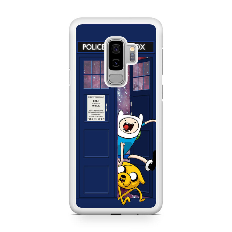 Adventure Time Jake Finn In Dr Who Tardis Call Box Galaxy Nebula Samsung Galaxy S9 Plus Case