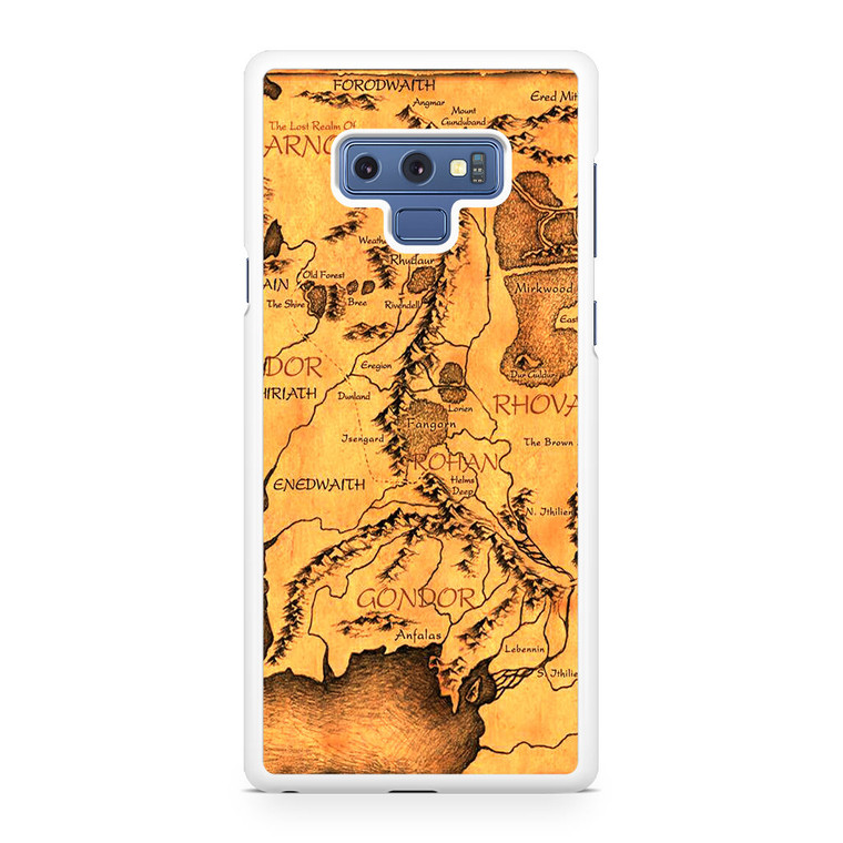 Middle Earth Map The Hobbit Samsung Galaxy Note 9 Case