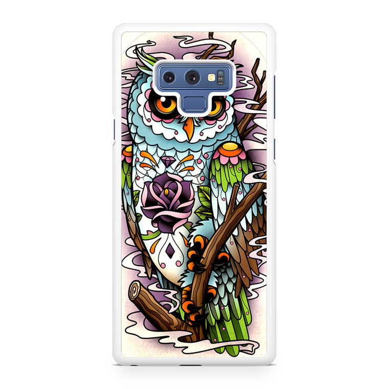 Sugar Skull Owl Tattoo Samsung Galaxy Note 9 Case