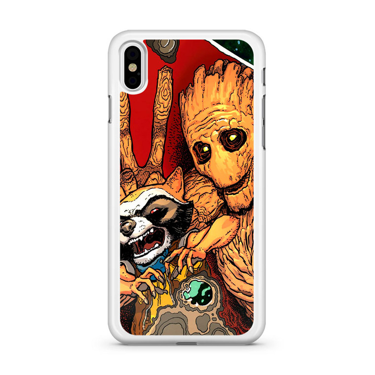 Guardian Of The Galaxy Rocket Raccoon groot iPhone X Case