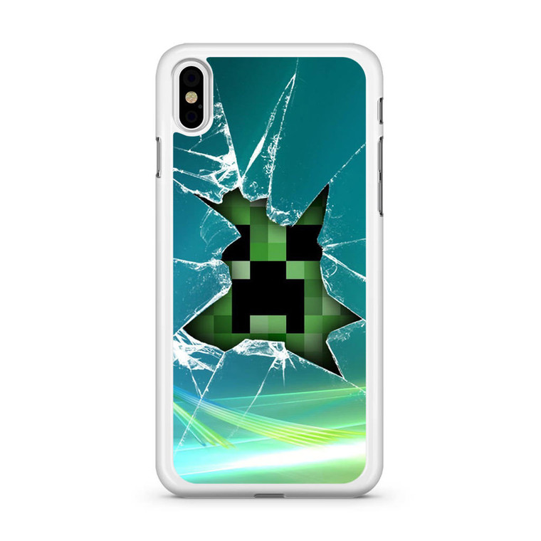 Minecraft Creeper Glass Broken iPhone Xs Case