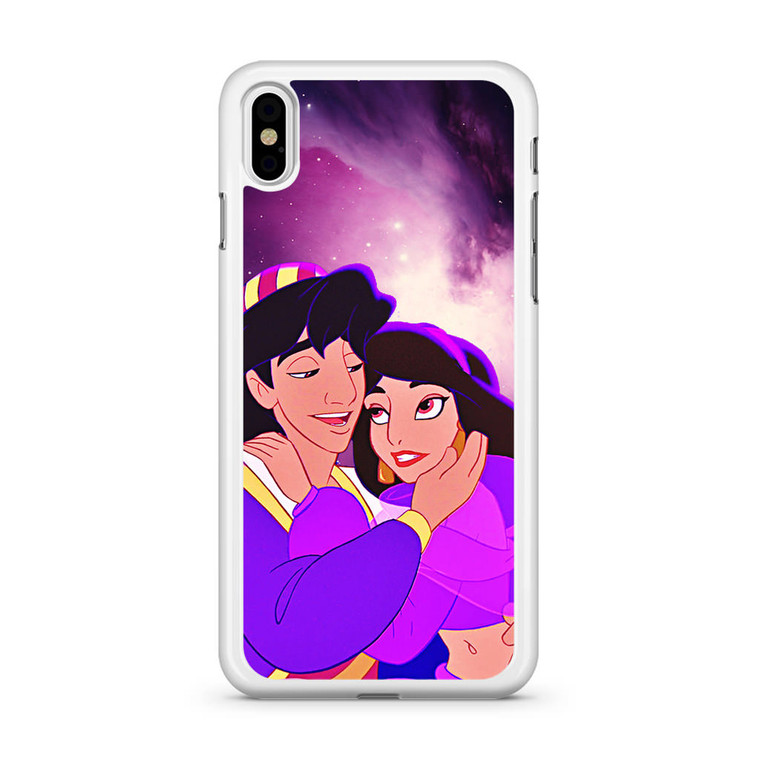 Aladdin and Jasmine Disney In Galaxy Nebula iPhone Xs Case