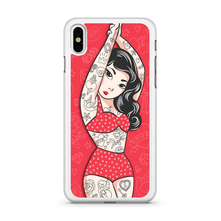 Pin Up Girl Tattoo iPhone Xs Case