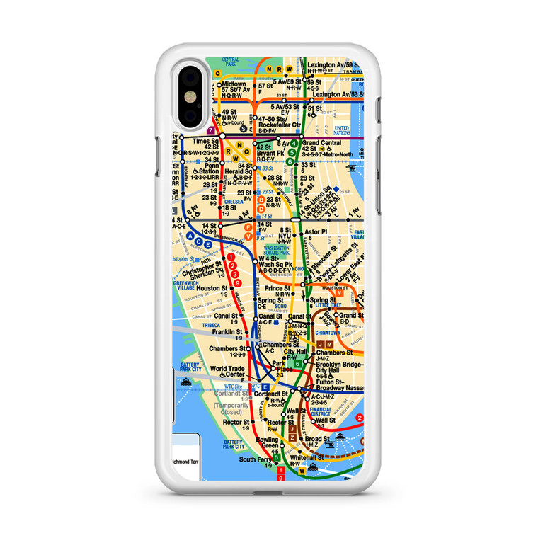 NYC Subway Map iPhone Xs Case