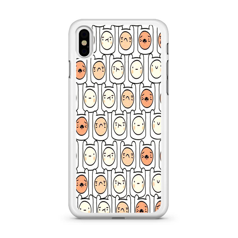 Adventure Time Finn's Face Pattern iPhone XS Max Case