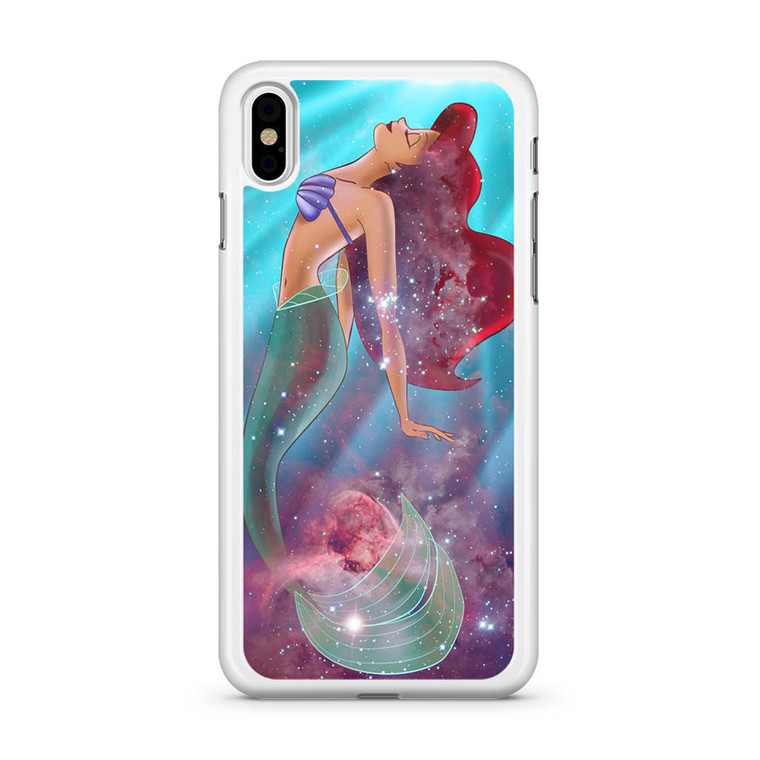 Ariel the Little Mermaid on Galaxy Nebula iPhone XS Max Case