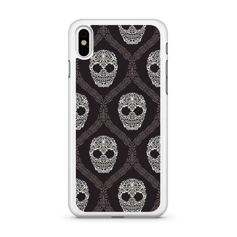 Black Skull Pattern iPhone XS Max Case