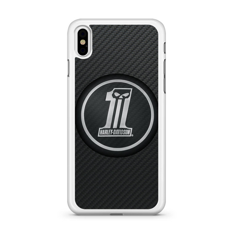 Harley Davidson Custom Dark Logo Carbon iPhone XS Max Case