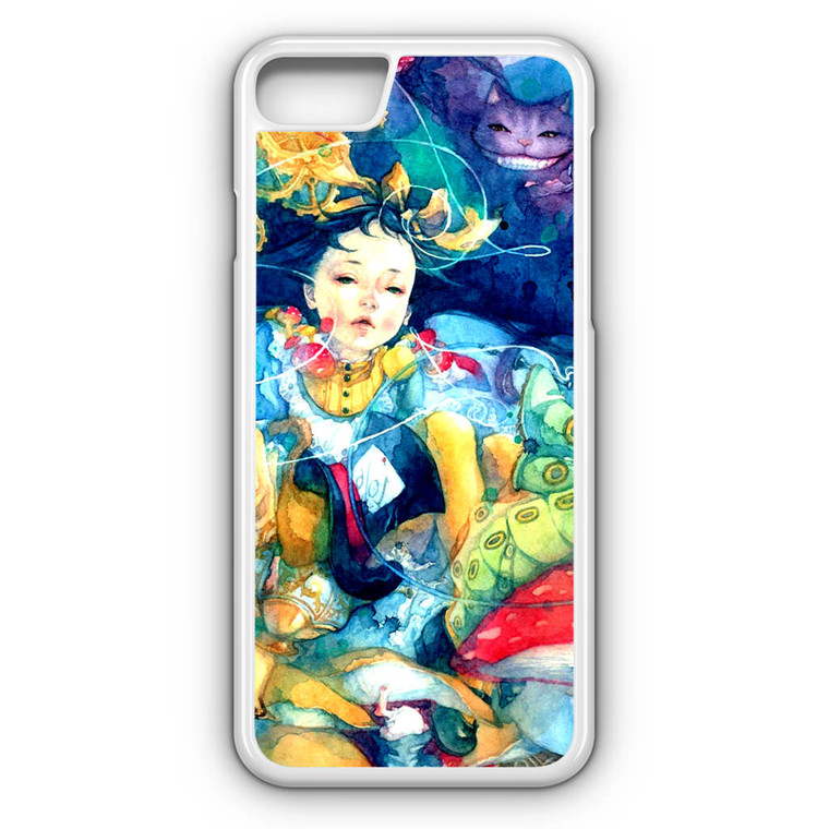 Alice In Wonderland Watercolor Painting iPhone 7 Case