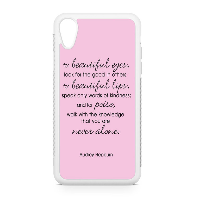 Audrey Hepburn Quotes Eyes iPhone XR Case