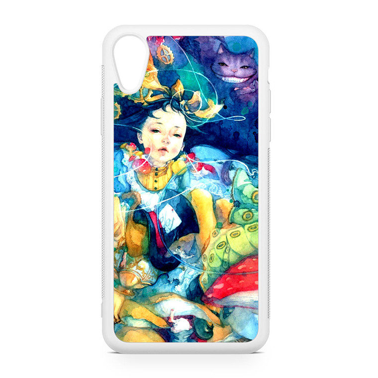 Alice In Wonderland Watercolor Painting iPhone XR Case