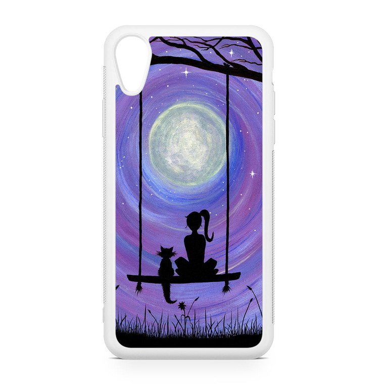 Woman Cat and Moon iPhone XR Case