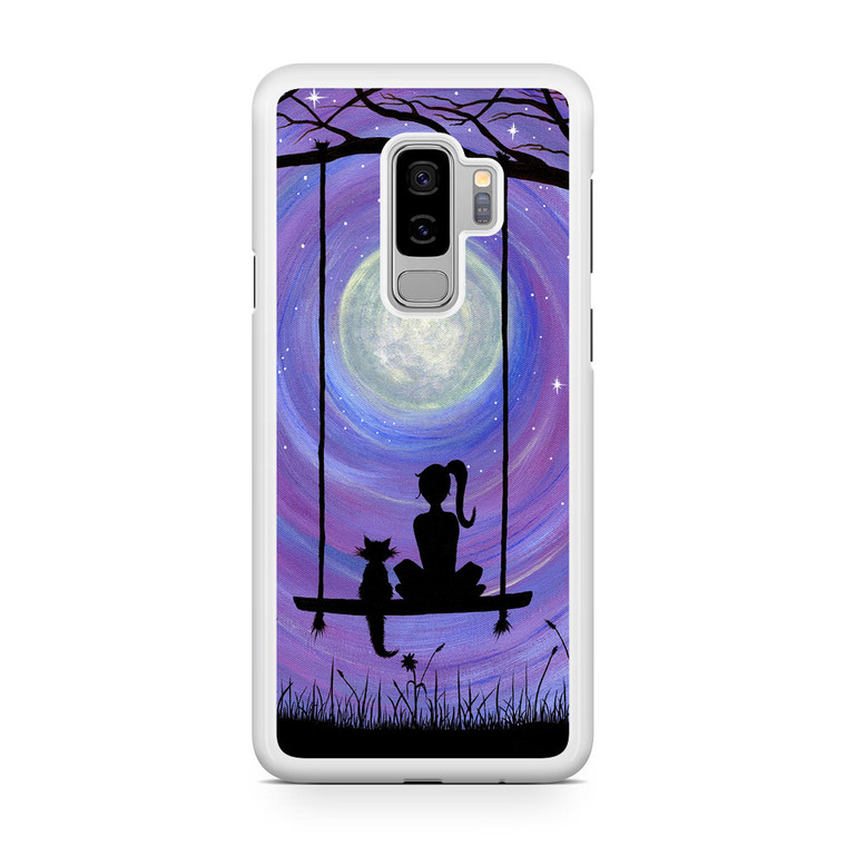 Woman Cat and Moon Samsung Galaxy S9 Plus Case