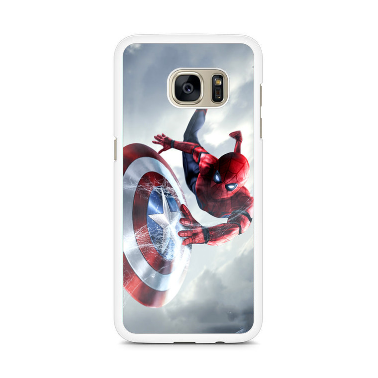 Spiderman Captain America Shield Samsung Galaxy S7 Edge Case