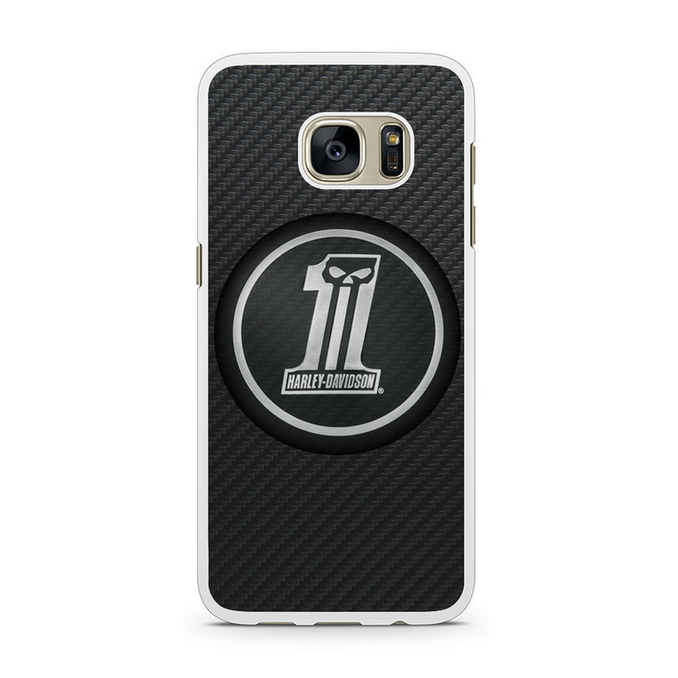 Harley Davidson Custom Dark Logo Carbon Samsung Galaxy S7 Case