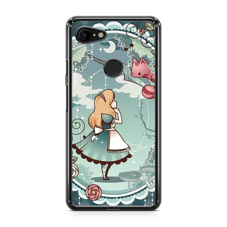 Alice and Cheshire Cat Poster Google Pixel 3 XL Case