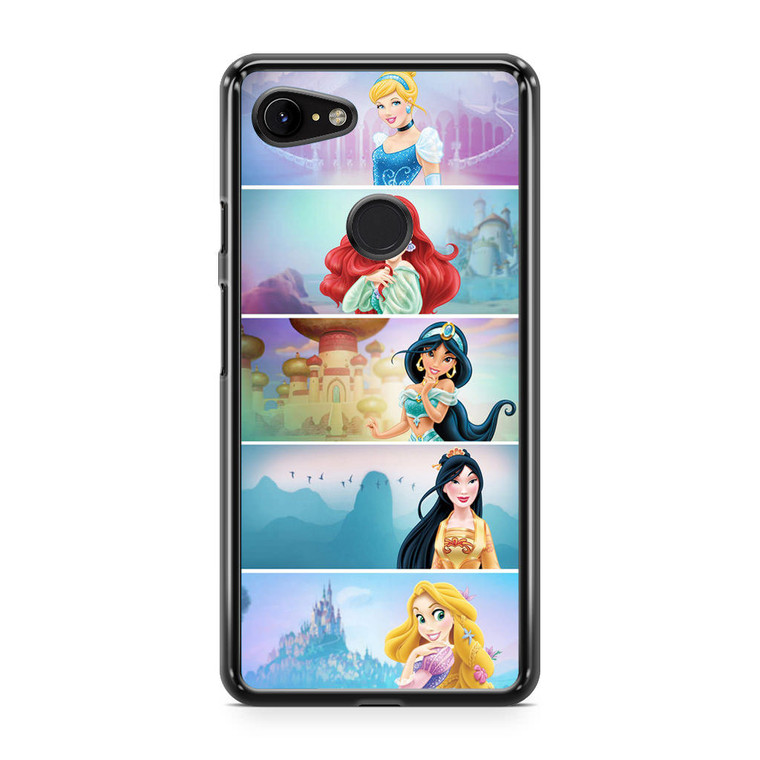 Disney Cinderella Ariel Jasmine Pocahontas Rapunzel Google Pixel 3 XL Case