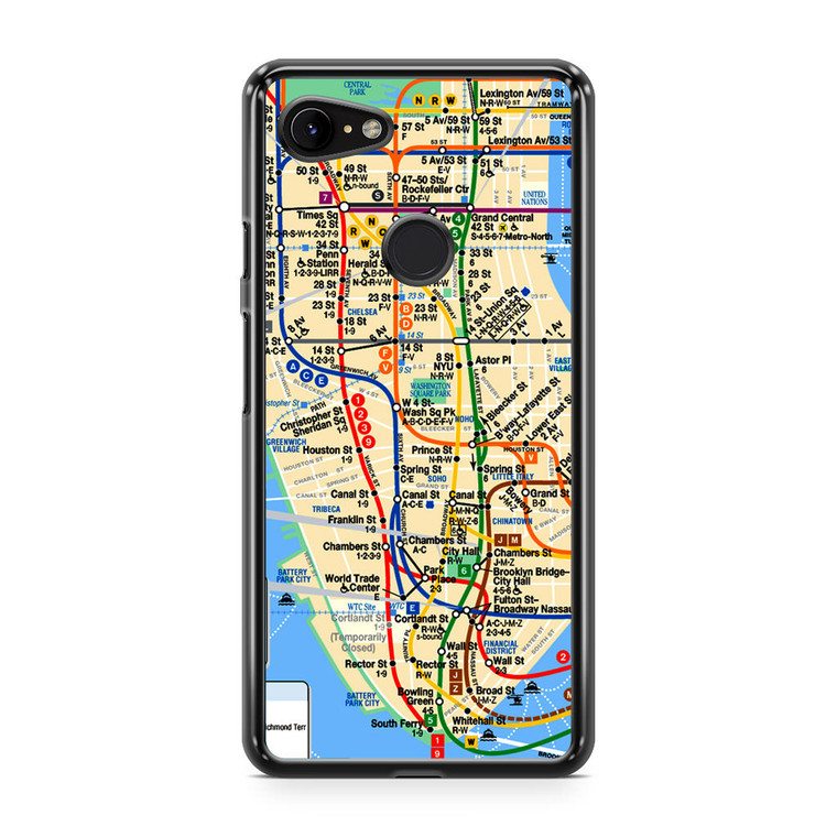NYC Subway Map Google Pixel 3 XL Case