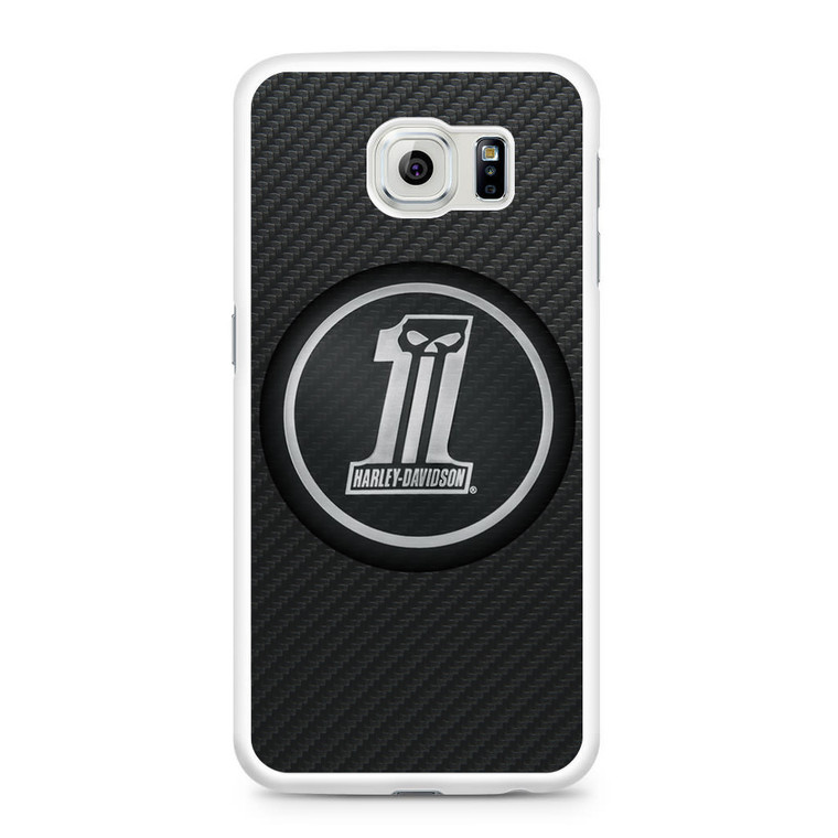 Harley Davidson Custom Dark Logo Carbon Samsung Galaxy S6 Case