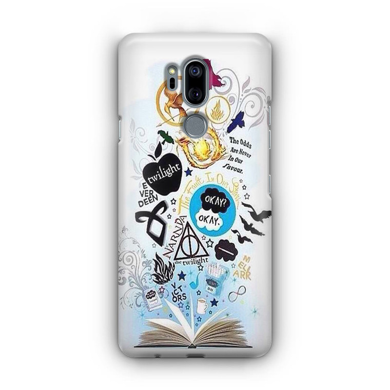 Divergen Hunger Games Twilight and All Book Collage LG G7 Case