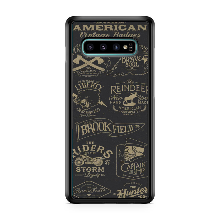 American Vintage Badges Samsung Galaxy S10 Case