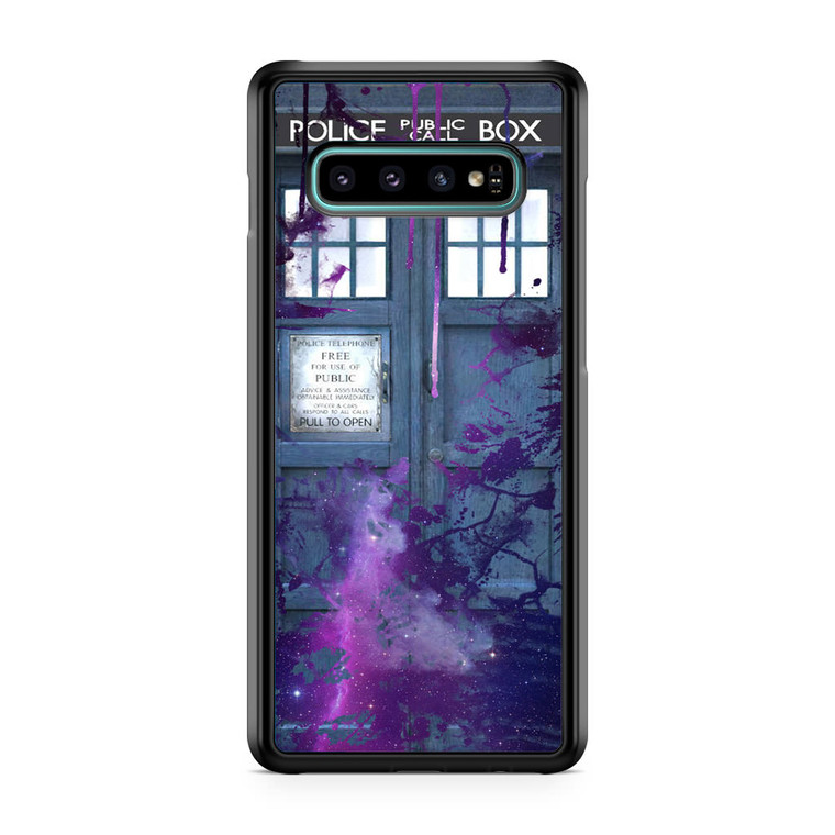 Dr Who Tardis Police Box Galaxy Nebula Samsung Galaxy S10 Case