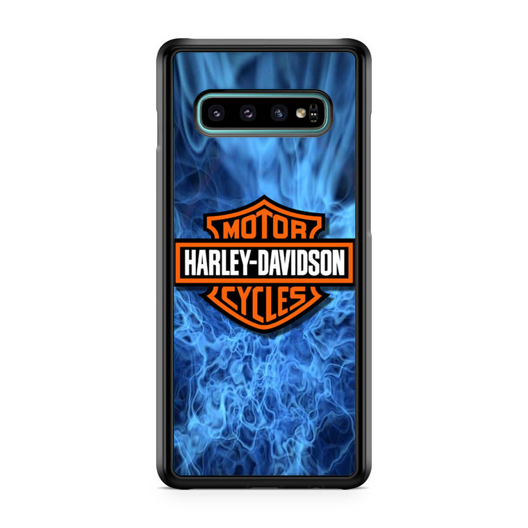 Harley Davidson Blue Flame Samsung Galaxy S10 Case