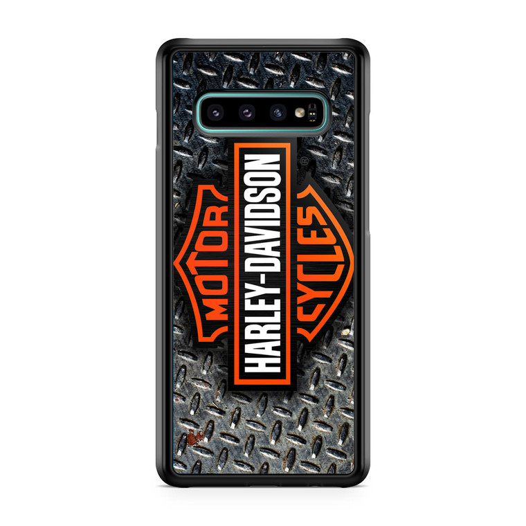 Harley Davidson Logo Diamond Plate Samsung Galaxy S10 Case