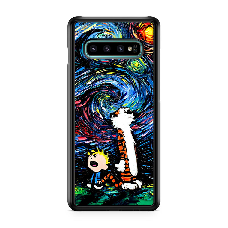 Calvin and Hobbes Art Starry Night Samsung Galaxy S10 Case