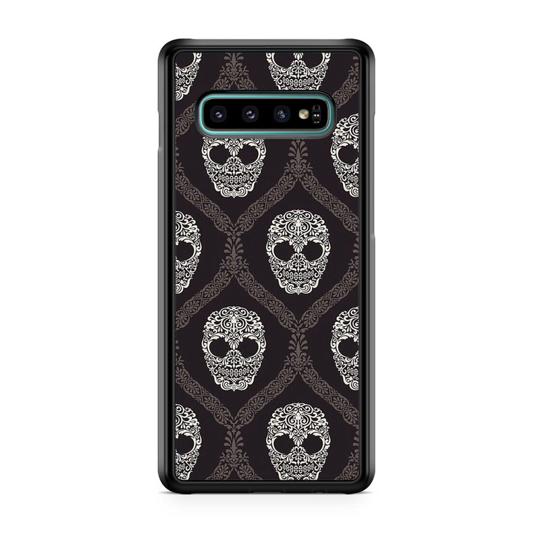 Black Skull Pattern Samsung Galaxy S10 Plus Case