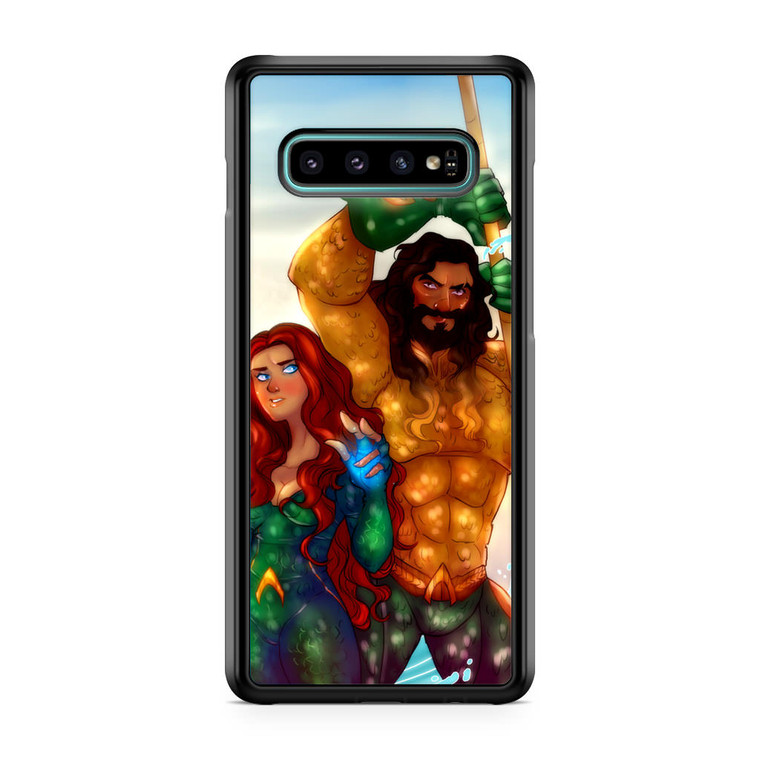 Aquaman And Mera Artwork Samsung Galaxy S10 Plus Case