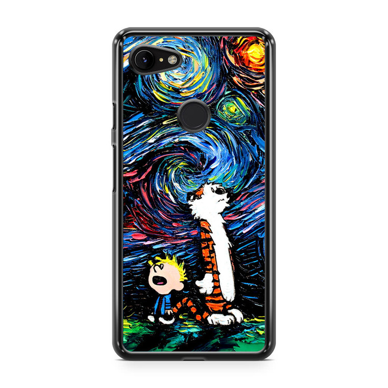 Calvin and Hobbes Art Starry Night Google Pixel 3 Case