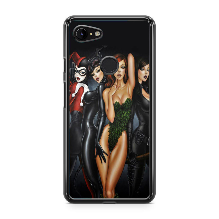 Poison Ivy, Harley Quinn,batgirl and Catwoman Google Pixel 3a Case