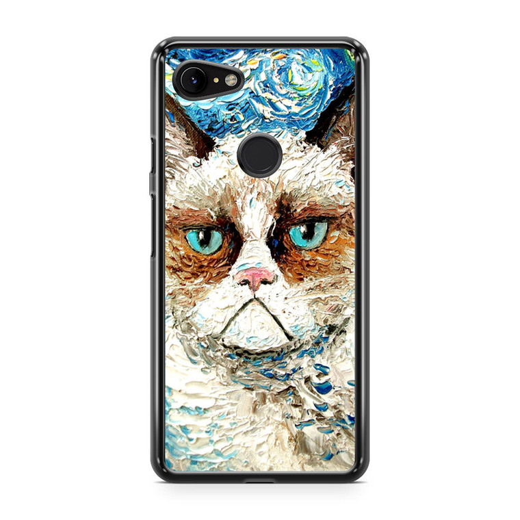 Starry Night Grumpy Cat Google Pixel 3a Case