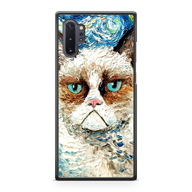 Starry Night Grumpy Cat Samsung Galaxy Note 10 Plus Case