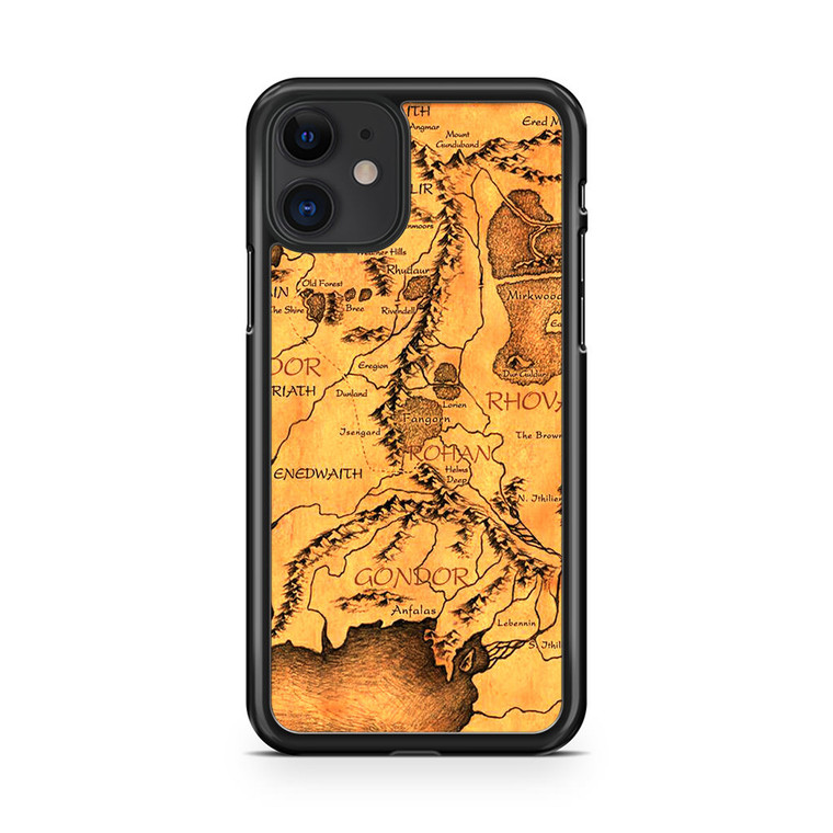 Middle Earth Map The Hobbit iPhone 11 Case