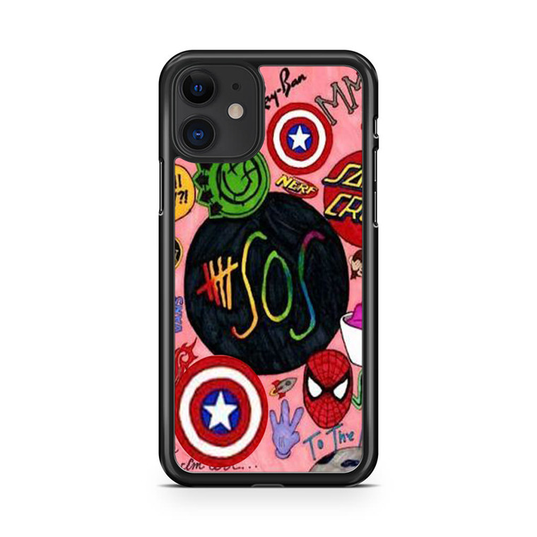 5 SOS Superheroes iPhone 11 Case