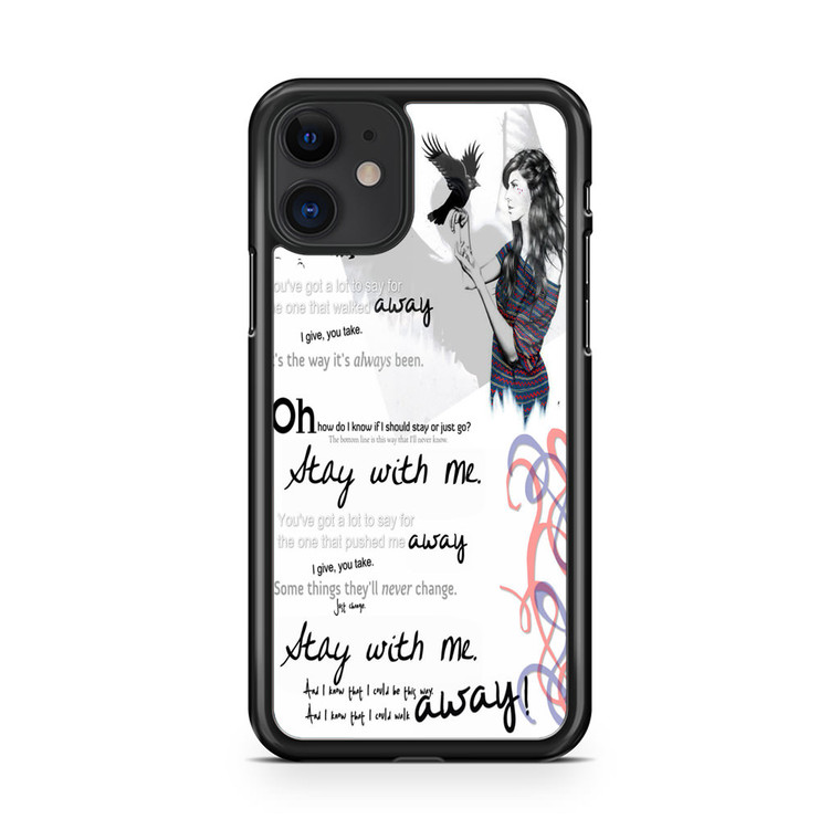 Stay With Me Sam Smith Lyrics Art iPhone 11 Case