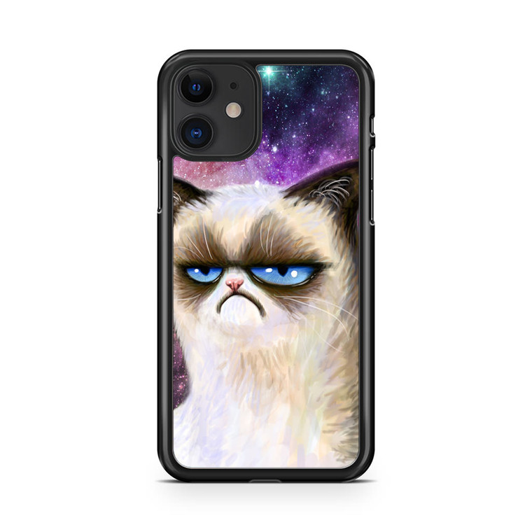 Angry Cat Grumpy Nebula iPhone 11 Case