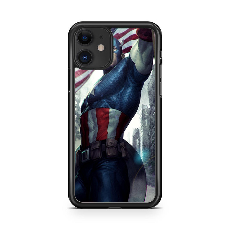 Captain America With Flag1 iPhone 11 Case