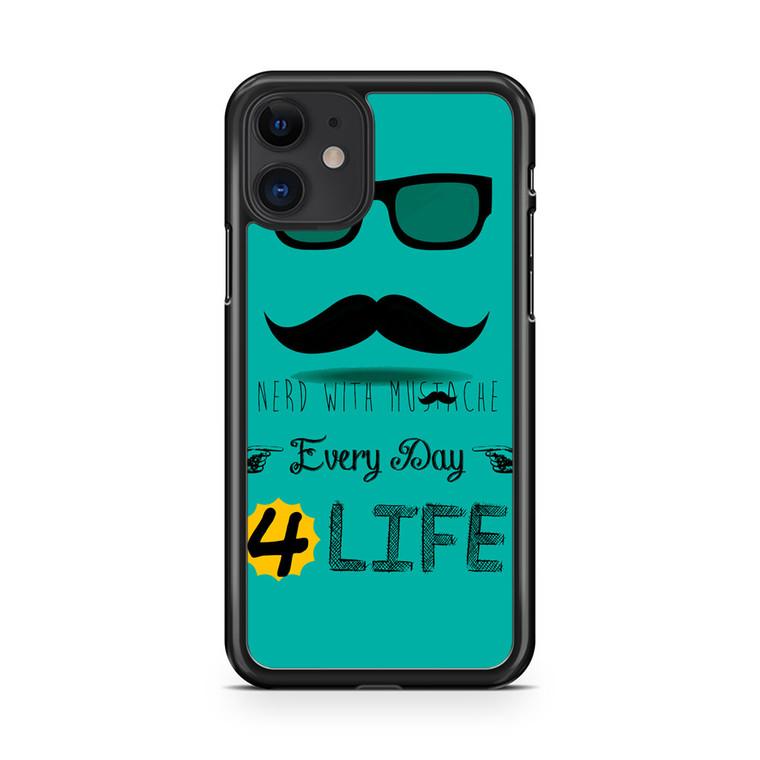 Nerd With Mustache iPhone 11 Case