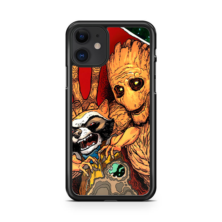 Guardian Of The Galaxy Rocket Raccoon groot iPhone 11 Case