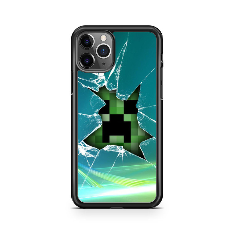 Minecraft Creeper Glass Broken iPhone 11 Pro Case