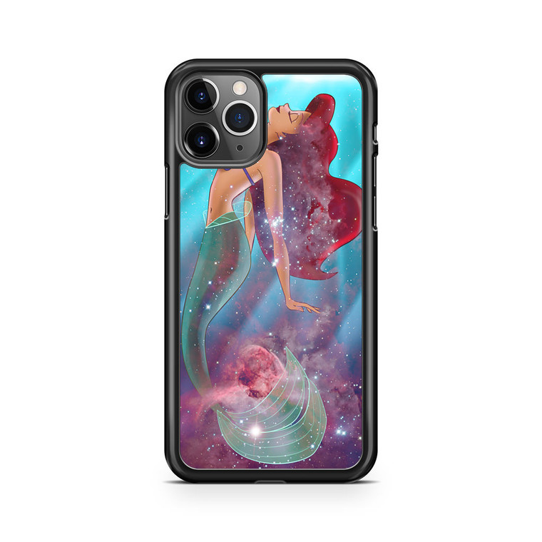 Ariel the Little Mermaid on Galaxy Nebula iPhone 11 Pro Case