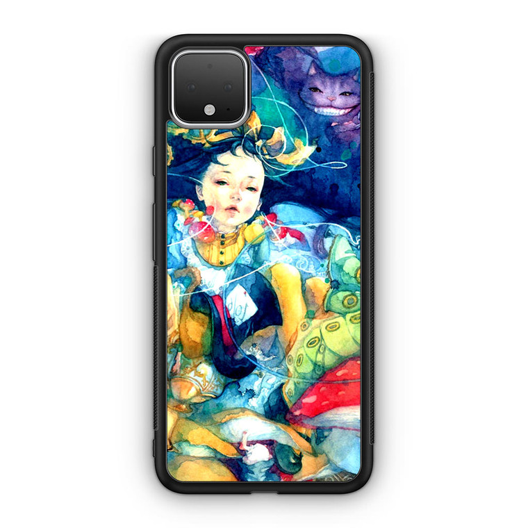 Alice In Wonderland Watercolor Painting Google Pixel 4 / 4 XL Case