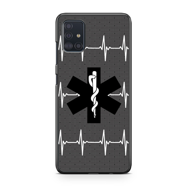 EMT EMS MEDICAL ICON BLACK Samsung Galaxy A51 Case